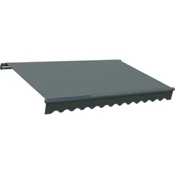 Gelenkarmmarkise KONIFERA "mit LED-Beleuchtung, Ausfall: 200 cm, in verschiedenen Breiten", grau (anthrazit), B:350cm, Markisen, wasserabweisendes, UV-beständiges, strapazierfähiges Polyester