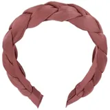 Blausky 1 Stück Damen Geflochtene Stirnbänder,Zopf Haarbänder,Rutschfestes Stirnband,Haar-Accessoire,Breiter Haarreifen,Haarband,Haarschmuck Haarreif,für Frauen und Mädchen,Breite 4 cm,Rostrot