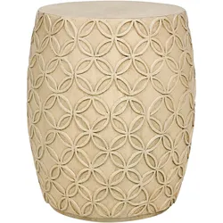 Garten Beisttelltisch Beton hellbeige rund ⌀ 33 cm ZOGNO