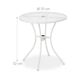 Relaxdays Gartentisch Ø 70 x 72 cm Weiß