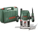 Bosch DIY Oberfräse POF 1400 ACE, Absaugadapter, Gabelschlüssel, Kopierhülse, Nutfräser, Parallelanschlag, Zentrierstift, 3 Spannzangen, Koffer (1400 W, Werkzeugaufnahme 6 mm)