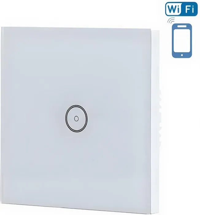 Aigostar WIFI Version/Smart Wandschalter/1-fach Schalter/Touchpanel/Glas/Weiß/ESES