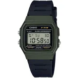 Casio Unisex Quartz Armbanduhr, 38.00mm Gehäusegröße mit LCD digital Zifferblatt und schwarz Rubber Strap Armband F-91WM-3AEF