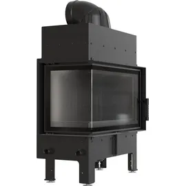 Kratki Kamineinsatz Floki Stahl Schwarz/Abdeckplatte Glas