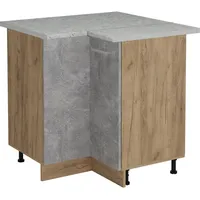 Vicco Eckunterschrank R-Line, Beton/Goldkraft Eiche, 75.6 cm AP Marmor