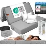 KESSER® Klappmatratze 160 x 195 x 15 cm Gästematratze 3-Fach faltbar zum Sitzhocker Faltmatratze Schaumstoff 25kg/m3 extra dick 15cm atmungsaktiv waschbar Abnehmbarer Bezug inkl. Camping Tragetasche