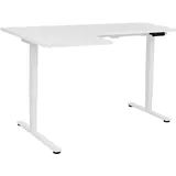 Beliani Schreibtisch Links Weiß Melamin L-Form 160x59 cm mit Metallgestell Elektrisch Höhenverstellbar Büro Steh-Sitz-Tisch Stehtisch - Weiß