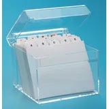 Maul Karteikasten A6 für 500 Karteikarten glasklar mit Deckel