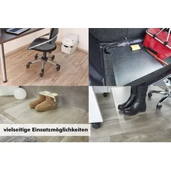 Bodenschutzmatte ANDIAMO "Premium Bürostuhlmatte", transparent, B:100cm H:1,7mm L:150cm, Polyethylenterephthalat (PET), Bodenschutzplatten, Bodenschutzplatte, robust & strapazierfähig für den täglichen Gebrauch