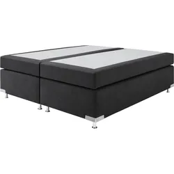 Boxspringbett "Holland", schwarz, B:162cm L:201cm, Microvelours (100% Polyester), WESTFALIA SCHLAFKOMFORT, Komplettbetten, Boxspringbett, ohne Kopfteil, frei im Raum stellbar