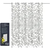 Eisl Duschvorhang Mosaik 180 x 200 cm grau