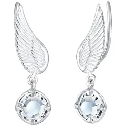 Elli Earclimber Flügel Kristalle 925 Silber Ohrringe   Damen 
