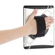 Callstel 2in1-Tablet-Halterung mit Handschlaufe und Standfunktion