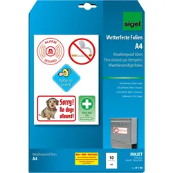 Sigel InkJet Film IF140 - Selbstklebend - 150 Mikron - Opaque - A4 (210 x 297 mm