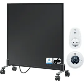 bringer-germany Bringer Infrarotheizung Standgerät - 300 Watt - Energiesparend - Mobile Elektroheizung mit Standfüßen auf Rollen, Thermostat und Fernbedienung - 5 Jahre Garantie, TÜV - Deutsche Qualitätsmarke