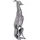 FineBuy Deko Design Dog aus Aluminium silbern Windhund Skulptur Hundestatue