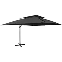 VidaXL Ampelschirm mit Lüftung 400x300 cm Schwarz