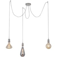 ETC Shop Deckenlampe Pendelleuchte Retro Hängelampen Wohnbereich Modern höhenverstellbar Hängeleuchte 3 Flammig Industrial, Metall, 3x E27, H 300 cm