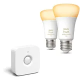 Philips HueWA 8 Watt A60 E27 2P EU + Philips Hue Bewegungssensor EU