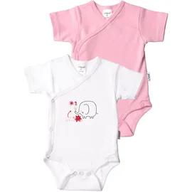 LILIPUT Body "Elefant", Mädchen, Gr. 62/68, EURO-Größen, pink (weiß, pink), 100% Baumwolle, bedruckt, kurz, Bodys Body, mit niedlichem Frontdruck