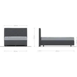 DeLife Dream-Great 120x200 cm Mikrofaser Grau mit Matratze und Topper - Grau