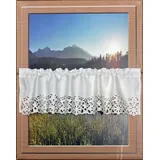 HOSSNER - ART OF HOME DECO Querbehang Rießersee (1 St), Stangendurchzug, blickdicht, mit Ausbrenner-Stickerei beige 110 cm x 30 cm