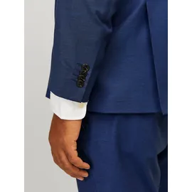 Jack & Jones PlusSize Sakko "JPRSOLARIS BLAZER NOOS PLS", Herren, Gr. 66, blau (medieval blau), Web, Obermaterial: 59% Polyester, 24% Wolle, 16% Viskose, 1% Elasthan, JACK & JONES PLUSSIZE, unifarben, slim fit, Sakkos Sakko