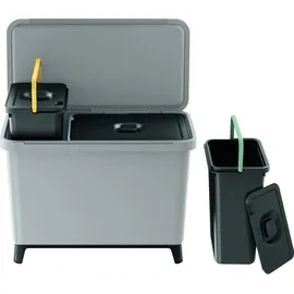 KEDEN Recycling-Sortiersystem 57 x 29 x 41 cm 2-tlg. grau