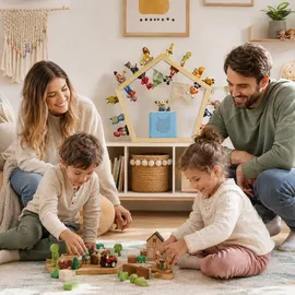 BABY VIVO Kinderregal Fünfeck aus Holz für Toniebox mit magnetischer Aufbewahrung für über 68 Tonies