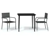 VidaXL 3-tlg. Garten-Essgruppe Grau