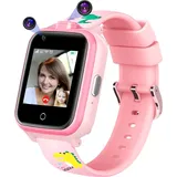 4G Smartwatch Kinder mit Videoanruf, Kinder Smartwatch mit GPS, Smart Watch Kinder Uhr Anrufen SOS Schulmodus Spiele Wecker, Geschenke für Mädche... - Rosa