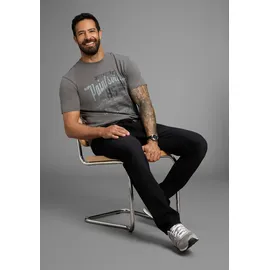 MAN'S WORLD T-Shirt MAN'S WORLD, Herren, Gr. 4XL (68/70), grau (dunkelgrau), Single Jersey, Obermaterial: 100% Baumwolle, bedruckt, normal, Rundhals, Shirts T-Shirt, Kurzarm, mit stylischem Print, Rundhalsausschnitt, aus Baumwolle, Topseller