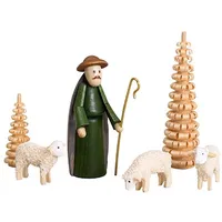 Rudolphs Schatzkiste Miniaturfiguren Schäfer mit Schafen und Bäumen bunt Höhe 6,5cm NEU Weihnachten Christi Geburt Holz Seiffen Erzgebirge Holzdekoration Holzkunst Dekoration Figuren
