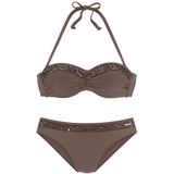 bruno banani Bügel-Bandeau-Bikini, Damen coffee, Gr.40 Cup B,