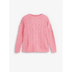 bonprix Pullover mit Zopfmuster, pink, 48/50 (XL)