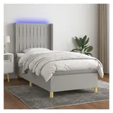vidaXL Boxspringbett 100 x 200 cm Hellgrau