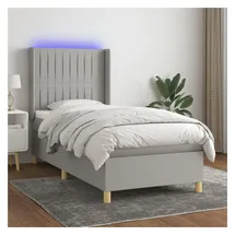 vidaXL Boxspringbett 100 x 200 cm Hellgrau