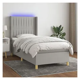 vidaXL Boxspringbett 100 x 200 cm Hellgrau