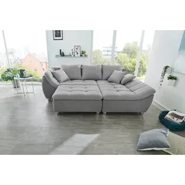 Jockenhöfer Hocker JOCKENHÖFER GRUPPE "Genua, B: 103 cm", grau (grau, hellgrau), B:103cm H:48cm T:82,5cm, Korpus: 100% Polyester, Hocker, Hocker, individuell zu kombinieren