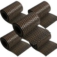 nyvi Polyrattan Sichtschutzstreifen Privafence 255 x 19 cm - Sichtschutz für Doppelstabmatten Zaun Anzahl:5;Farbe:Braun und Schwarz