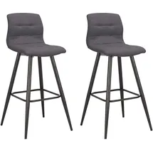 byLIVING Barhocker SIMONE, 2-er Set, Webstoff anthrazit, schwarz