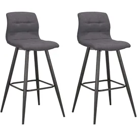 byLIVING Barhocker SIMONE, 2-er Set, Webstoff anthrazit, schwarz