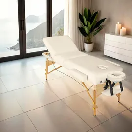 Tectake tectake® 3 Zonen Massageliege-Set, Somwang mit Holzgestell, 218 x 102 x 90 cm