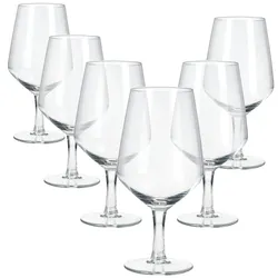 6x Carré Bierglas 450ml mit Fuß Biergläser klar 0,35L aus Glas Bier-Kelch