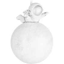 Brubaker Astronaut auf dem Mond Weihnachtskugel aus Glas - Handbemalt und Mundgeblasen - Mondlandung Christbaumschmuck für Weltraum Fans - Figuren Lustig Weihnachtsdeko Anhänger Grau - Baumkugel