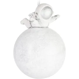 Brubaker Astronaut auf dem Mond Weihnachtskugel aus Glas - Handbemalt und Mundgeblasen - Mondlandung Christbaumschmuck für Weltraum Fans - Figuren Lustig Weihnachtsdeko Anhänger Grau - Baumkugel