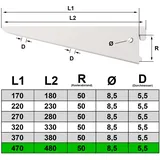 PRIOstahl® Regalträger 10 Stück - 470mm weiss 2-Reihig Regalsystem für Wandschiene Regalhalter