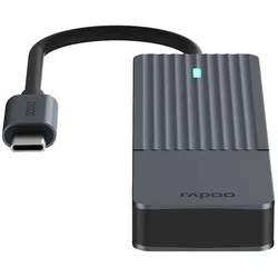 Rapoo USB-C Hub, USB-C auf USB-A grau Dockingstation