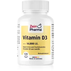 ZeinPharma Vitamin D3 Softgel-Kapseln 14.000 I.E. Kapseln zur Unterstützung des Immunsystems 120 KAP