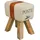 Wohnling Sitzhocker WL5.107 Leder 40 x 47 x 30 cm Beige